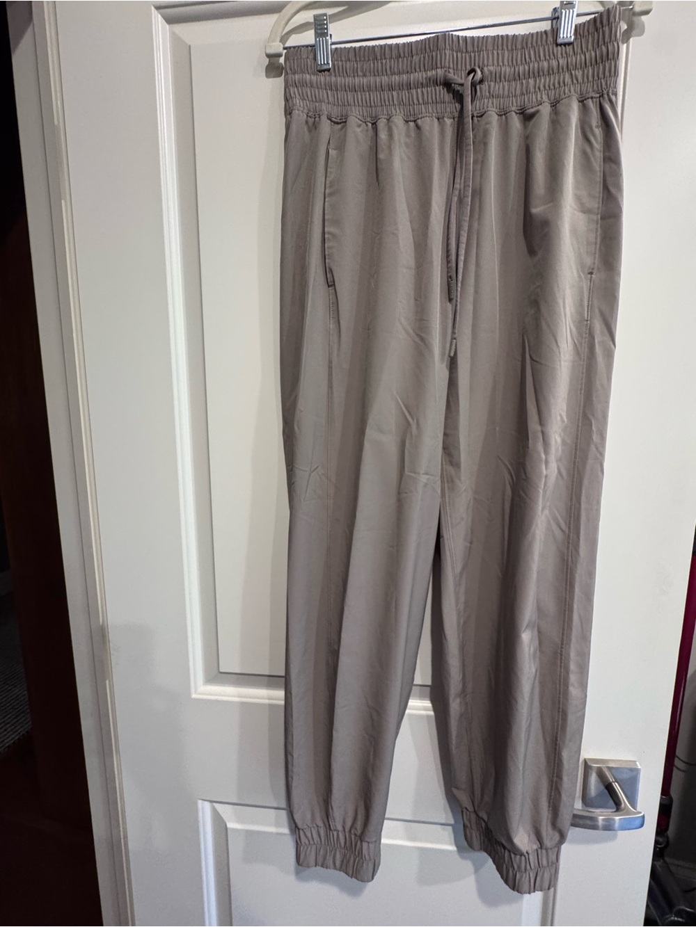 Women’s Elastic Waist Drawstring Pants - Taupe